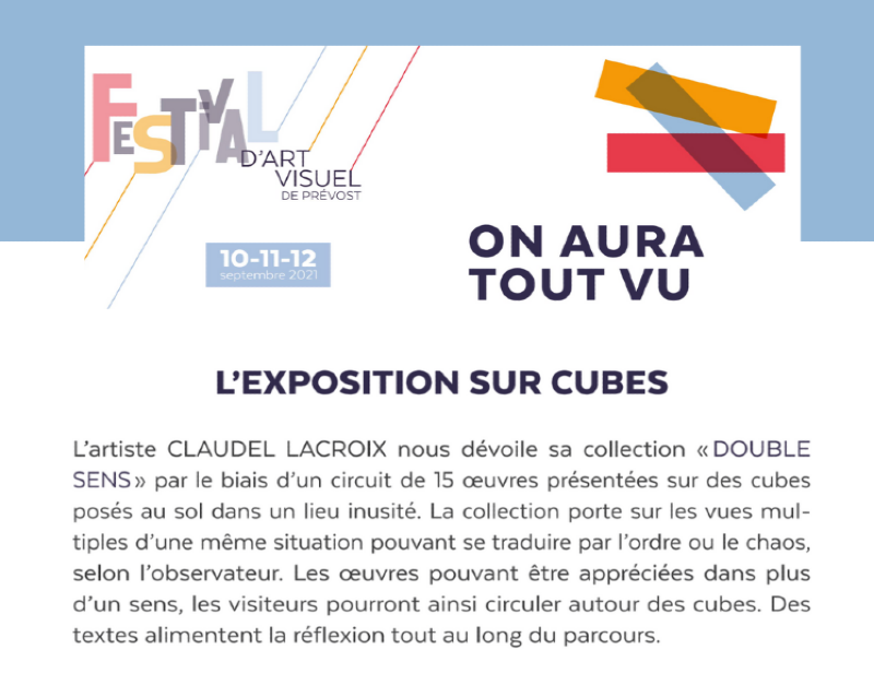 J'expose sur CUBES! Du 10 au 12 septembre 2021